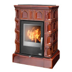 Kachlová kamna ABX Britania s výměníkem, kachlový sokl hnědá